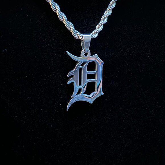 Detroit Tigers Necklace - 3mm Rope - 20" Silver Chain - MLB - Baseball Chain - Picture 2 of 2